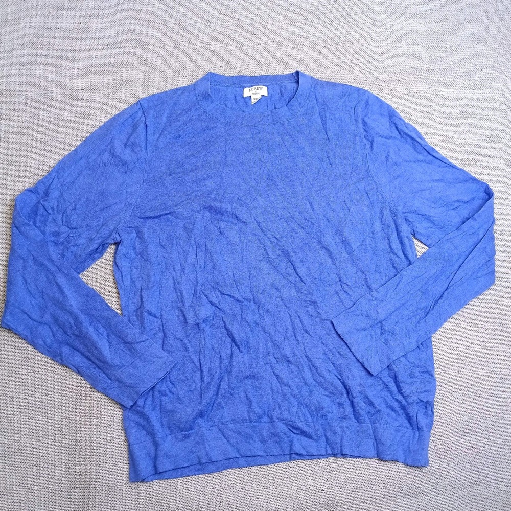 J.Crew Teddie Sweater Womens XXL Blue Excellent Cotton Crew Neck Long Sleeve